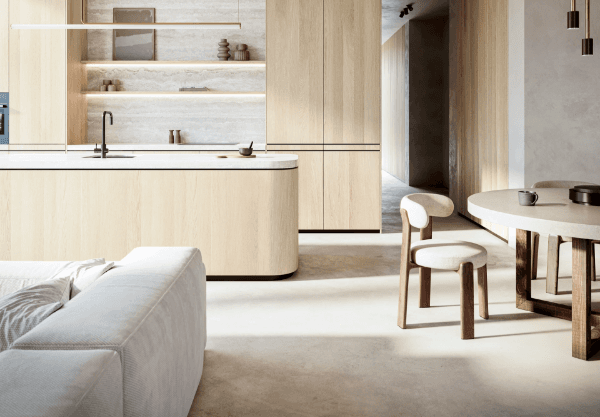 Decospan living room cork brick