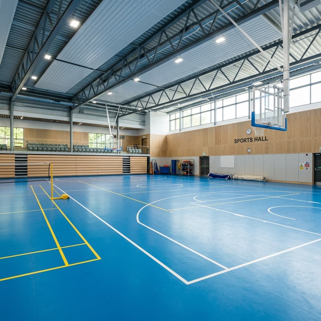 Polyurethane indoor sports floor surface